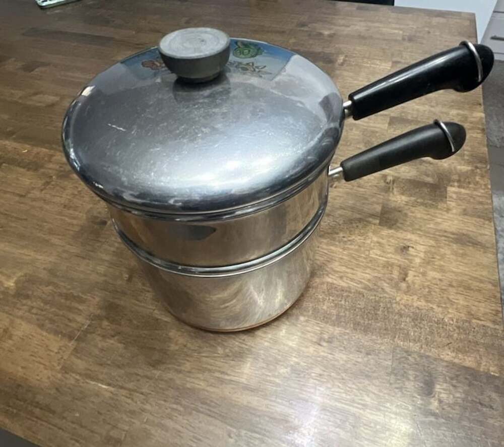 Revere Ware Triple Boiler Steamer Set 3 Qt Stainless Steel Copper Bottom Ill USA